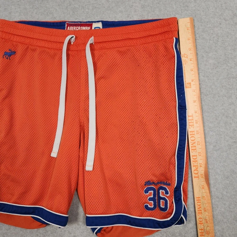 Vintage Abercrombie & Fitch Shorts Mens Small Orange Athlethic Basketball Mesh